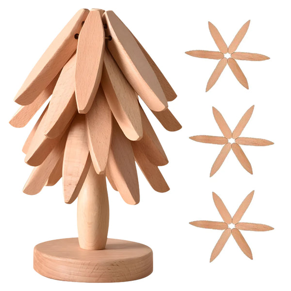 Essenttiel™ Tree-Shaped Wooden Trivet Set